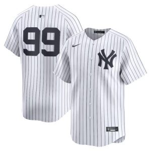 Men's New York Yankees #99 Aaron Judge  White Home Limited Player Jersey