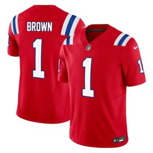 Men's New England Patriots #1 A.J. Brown Red Vapor F.U.S.E. Limited Jersey