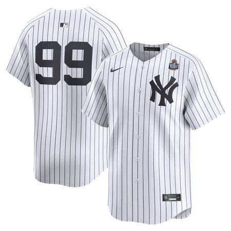 Men's New York Yankees #99 Aaron Judge  White 2024 World Series Home Limited Player Jersey