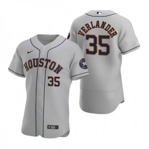 Men's Houston Astros #35 Justin Verlander Gray Flex Base Stitched Jersey TAXA