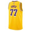 Youth Los Angeles Lakers #77 Luka Doncic Gold Fast Break Replica Player Jersey