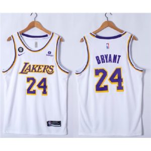 2b8a88a09dfbba26c0bc6aa965faf941.jpeg Youth Los Angeles Lakers #24 Kobe Bryant White NO.6 Patch Stitched Basketball Jersey