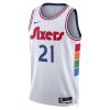 2bb62a7b466c20fdd0c71fba2ad71008.jpeg Unisex Philadelphia 76ers Joel Embiid White 2024/25 Swingman Player Jersey - City Edition