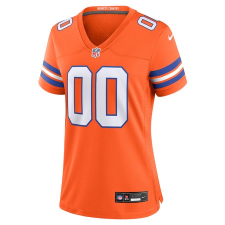 Women's Denver Broncos Orange Mile High Collection 1977 Throwback Custom Game Jersey