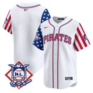 Men's Pittsburgh Pirates White 2024 Fourth of July Vapor Limited Jersey