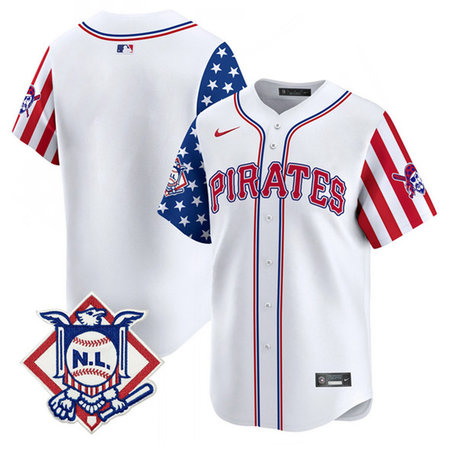 Men's Pittsburgh Pirates White 2024 Fourth of July Vapor Limited Jersey