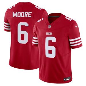 Men's San Francisco 49ers #6 Skyy Moore Scarlet Game Player Jersey