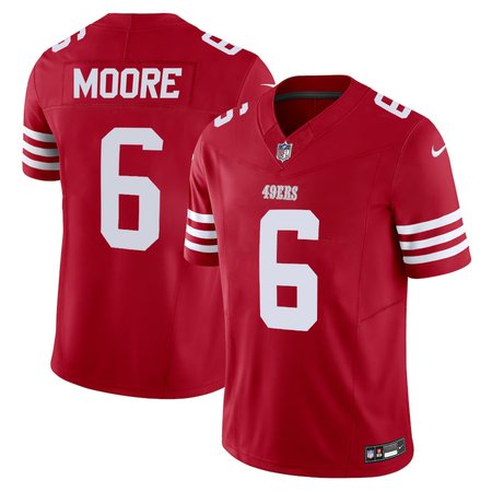 Men's San Francisco 49ers #6 Skyy Moore Scarlet Game Player Jersey