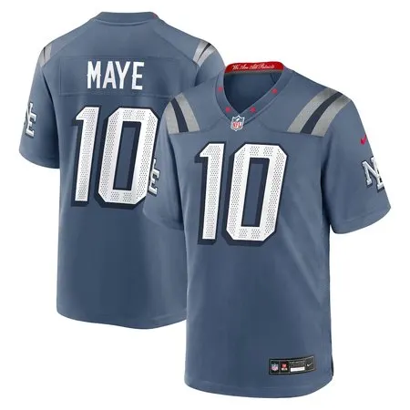 31738043dc1d6c8675b85d079ad3573f.webp Men's New England Patriots #10 Drake Maye Blue Rivalries Collection Game Jersey