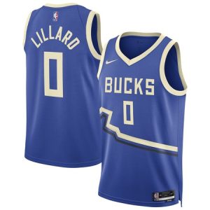Unisex Milwaukee Bucks #0 Damian Lillard Royal 2024/25 Swingman City Edition Player Jersey