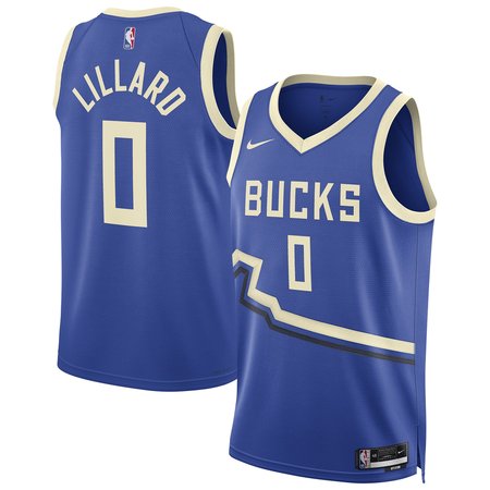 31dc55d56768b7ec1d3017aed314b7bf.jpeg Unisex Milwaukee Bucks Damian Lillard Royal 2024/25 Swingman Player Jersey - City Edition