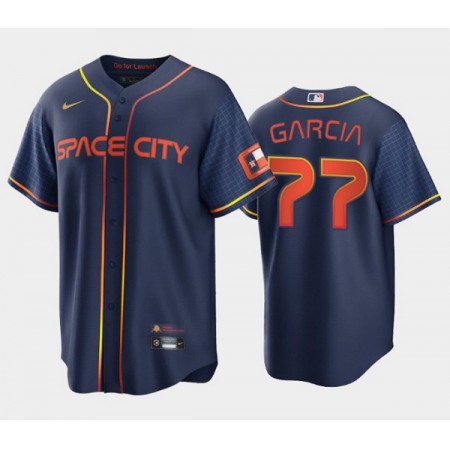 Men's Houston Astros #77 Luis Garcia 2022 Navy City Connect Cool Base Stitched Jersey 4Z9T