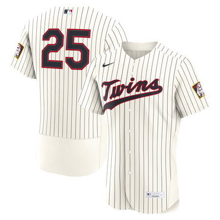 Men's Minnesota Twins #25 Byron Buxton Nike Cream 2026 Field of Dreams Authentic Jersey