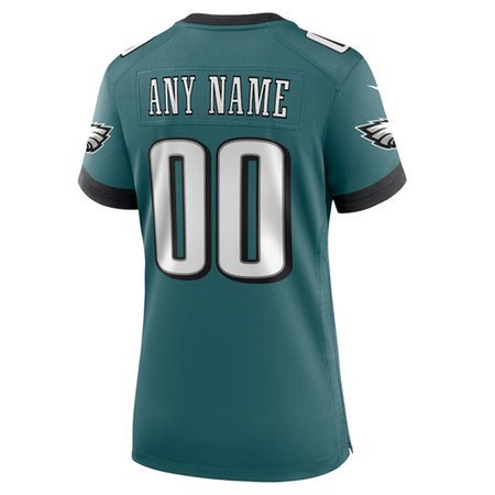 Women's Philadelphia Eagles Midnight Green Super Bowl LIX Custom Game Jersey