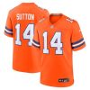 Men's Denver Broncos #14 Courtland Sutton Orange Mile High Collection 1977 Throwback Player Game Jersey