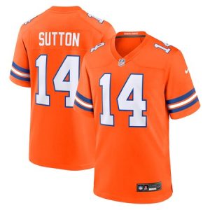 35ff933a0d41a975ca64e2a37a84c401.jpeg Men's Denver Broncos #14 Courtland Sutton Orange Mile High Collection 1977 Throwback Player Game Jersey