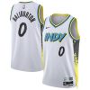 3664932f83b194aab1b6a66957f313f1.jpeg Unisex Indiana Pacers Tyrese Haliburton White 2024/25 Swingman Player Jersey - City Edition