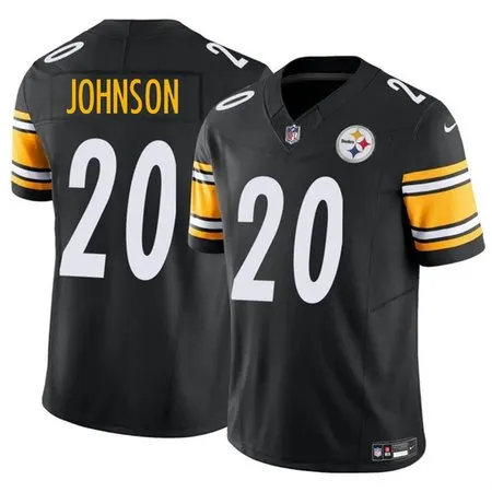 36eb6118a14292221afd093669256e42.webp Men's Pittsburgh Steelers #20 Kaleb Johnson Black 2025 Draft F.U.S.E. Vapor Limited Stitched Football Jersey