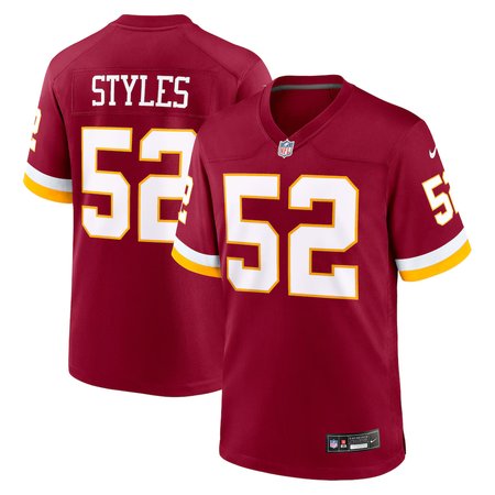 Men's Washington Commanders #52 Sonny Styles Burgundy 2026 NFL Draft Game Jersey