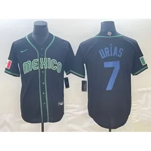 Men's Mexico Baseball #7 Julio Urias 2023 Black World Baseball Classic Stitched Jersey VDNK