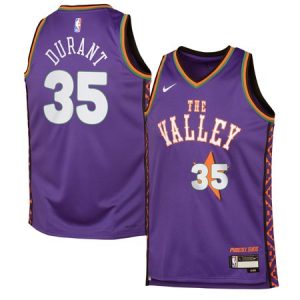 Youth Phoenix Suns #35 Kevin Durant Purple 2024/25 Swingman City Edition Player Jersey