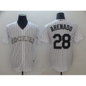 Men's Colorado Rockies #28 Nolan Arenado White Cool Base Stitched MLB Jersey JX25