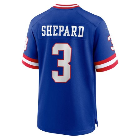 Men's New York Giants #3 Sterling Shepard Royal Classic Player Game Jersey