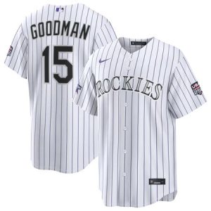 Men's Colorado Rockies #15 Hunter Goodman Nike White 2026 All-Star Game Replica Jersey