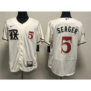 3dd104756ceea30c6a4ae99febcfab9d.jpeg Men's Texas Rangers #5 Corey Seager Cream 2023 City Connect Flex Base Stitched Baseball Jersey R95J