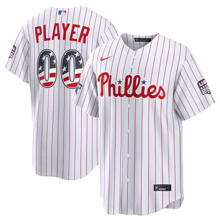 Men's Philadelphia Phillies Nike White 2026 All-Star Edition Stars & Stripes Stadium Custom Jersey