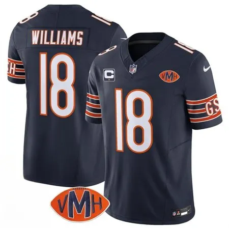 412df132a9f9ba7e30b8e05e4741f305.webp Men's Chicago Bears #18 Caleb Williams Navy 2025 F.U.S.E. With 1-Star C Patch And VMH Patch Vapor Untouchable Limited Stitched Football Jersey