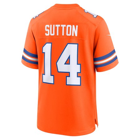 Men's Denver Broncos #14 Courtland Sutton Orange Mile High Collection 1977 Throwback Player Game Jersey