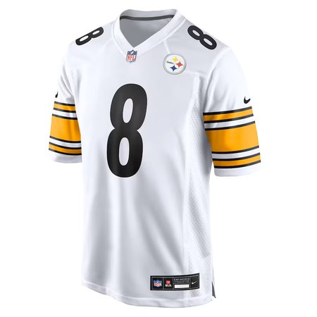 4247bff9f07af72d85863f7bbbfef353.jpeg Men's Pittsburgh Steelers #8 Aaron Rodgers White Game Jersey