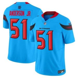 Men's  Will Anderson Jr. Blue Houston Texans #51 Vapor F.U.S.E. Limited Jersey