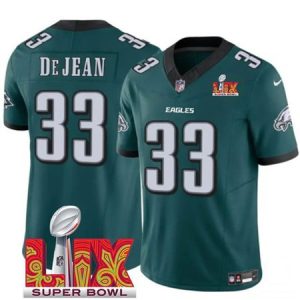 433aa6427ad565b2946092b53e168042.jpeg Men's Philadelphia Eagles #33 Cooper DeJean Green 2025 Super Bowl LIX Patch New F.U.S.E. Vapor Untouchable Limited Stitched Football Jersey