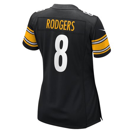 Women's Pittsburgh Steelers #8 Aaron Rodgers Black Game Jersey