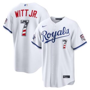 Youth Kansas City Royals #7 Bobby Witt Jr. Nike White 2026 All-Star Edition Stars & Stripes Stadium Jersey