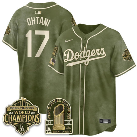 Youth Los Angeles Dodgers #17 Shohei Ohtani Olive New Era 2026 Armed Forces Day Jersey OLQZ