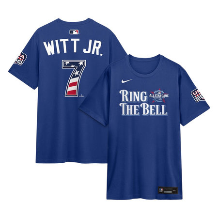 Men's American League #7 Bobby Witt Jr. Nike Rush Blue 2026 All-Star Game Name & Number T-Shirt