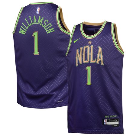 Youth New Orleans Pelicans #1 Zion Williamson Purple 2024/25 Swingman City Edition Player Jersey