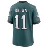 47317419e23dbfce032929f1f1488434.jpeg Men's Philadelphia Eagles #11 A.J. Brown Midnight Green Super Bowl LIX Game Player Jersey