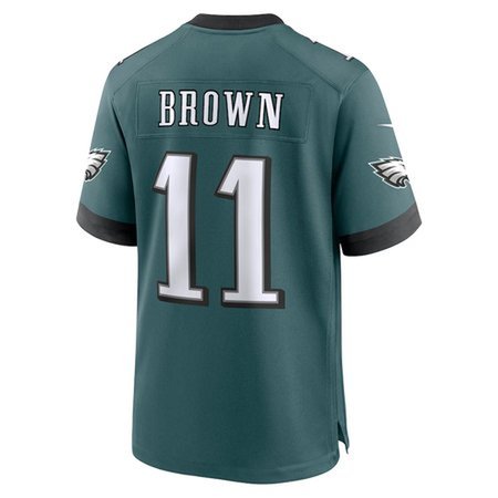 47317419e23dbfce032929f1f1488434.jpeg Men's Philadelphia Eagles #11 A.J. Brown Midnight Green Super Bowl LIX Game Player Jersey