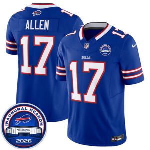 Men's Buffalo Bills #17 Josh Allen Blue 2026 Inaugural Season at Highmark Stadium Vapor F.U.S.E. Limited Jersey