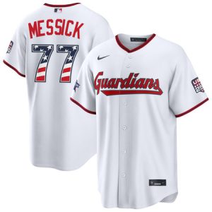 Youth Cleveland Guardians #77 Parker Messick Nike White 2026 All-Star Edition Stars & Stripes Stadium Jersey