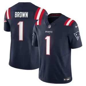 Men's New England Patriots #1 A.J. Brown Navy Vapor F.U.S.E. Limited Jersey