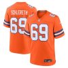 Men's Denver Broncos Mark Schlereth Orange Mile High Collection 1977 Throwback Retired Player Game Jersey