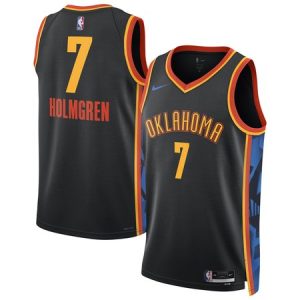 Unisex Oklahoma City Thunder #7 Chet Holmgren Black 2024/25 Swingman City Edition Player Jersey