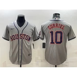 Men's Houston Astros #10 Yuli Gurriel Gray With Patch Cool Base Stitched Jersey UWL3