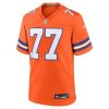 Men's Denver Broncos #77 Quinn Meinerz Orange Mile High Collection 1977 Throwback Player Game Jersey