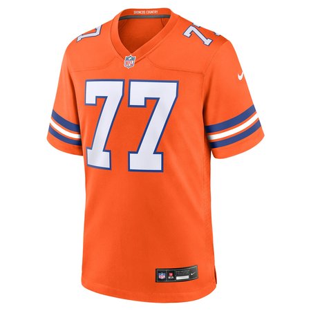 Men's Denver Broncos #77 Quinn Meinerz Orange Mile High Collection 1977 Throwback Player Game Jersey